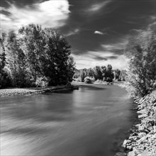 Long exposure of Big Wood River on sunny day