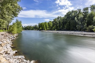 Long exposure of Big Wood River on sunny day