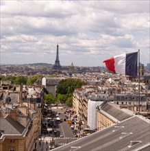 French flag on building roof