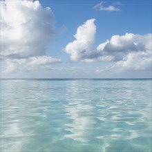 USA, United States Virgin Islands, St. John, Clouds over calm Caribbean Sea