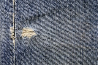 Close-up of worn jeans