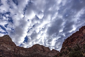 Textural clouds over rock formations in Zion National Park