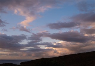 Clouds over sea at sunset, , West Indies, St Lucia