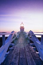 Marshall Point Light Station at dusk, Saint George, Maine, USA