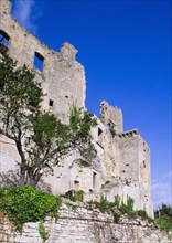 Ruins of Castle Marquis de Sade against clear sky, Lacoste, , France