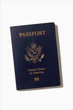 American passport on white background, New York, NY, USA