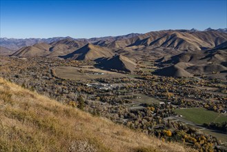 View of Wood River Valley from Carbonate Peak, Hailey, Idaho, USA