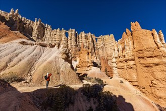 Woman taking pictures in Bryce Canyon National Park, , Utah, USA