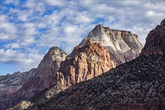 Cliffs and clouds in Zion National Park, , Utah, USA