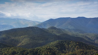 USA, Tennessee, Townsend, View of forested Smoky Mountains, , Tennessee, USA