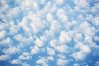 White cumulus clouds against blue sky, Tampa, Florida, USA