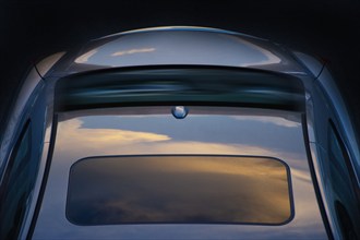 High angle view of car at sunset, Nashville, Tennessee, USA