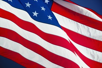 Close-up of American flag, Hampstead, North Carolina, USA