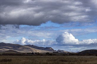 USA, Idaho, Bellevue, Dramatic clouds over landscape, Bellevue, Idaho, USA