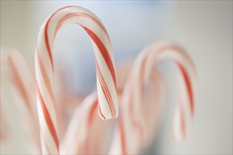 USA, New Jersey, Chatham, Close-up of Christmas candy canes, Chatham, New Jersey, USA