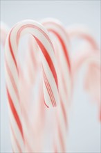 USA, New Jersey, Chatham, Close-up of Christmas candy canes, , New Jersey, USA