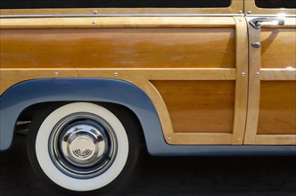 USA, New Jersey, Mendham, Close-up of antique woody station wagon, Mendham, New Jersey, USA