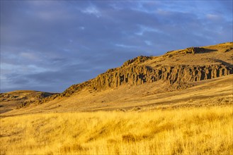 Late afternoon sun on rock outcropping near Mountain Home, Mountain Home, Idaho, USA