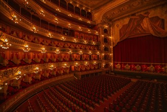 Balconies and stage in Teatro Colon, Buenos Aires, , Argentina