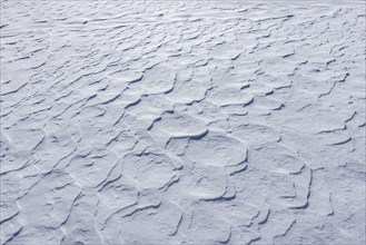 Wind-created patterns in snow crust, Sun Valley, Idaho, USA