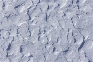 Wind-created patterns in snow crust, Sun Valley, Idaho, USA