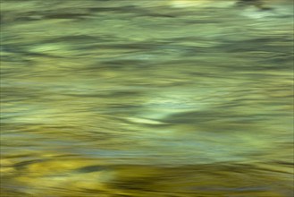 Blurred green surface of shallow river, Estancia Arroyo Verde, Nequen Province, Argentina