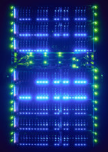 Close-up of hard drives and cables in data center
St, George, Utah, USA