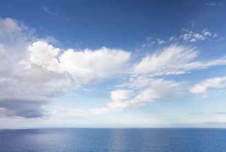 Puffy clouds above calm blue sea
St. John, USA Virgin Islands, USA