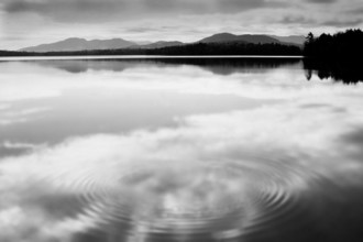 Clouds reflected in calm water surface, black and white
Santa Clara, New York, USA