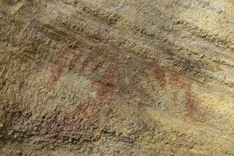 Close-up of prehistoric hand prints on rock
Kandos, New South Wales, Australia