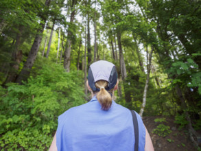 Rear view of woman walking in forest
Wrangall, Alaska, USA