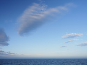 Wispy clouds above sea
Unga Village, Alaska, USA