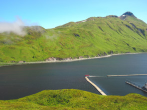 High angle view of ferry on Dutch Harbor
Unalaska, Dutch Harbour, Alaska, USA