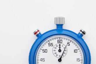 Studio shot of stopwatch against white background
New York City, NY USA