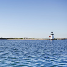 Brant Point Lighthouse and harbor with rippled water
Nantucket, Massachusetts, USA