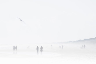 Silhouettes of people in mist on Topsail Island Beach
Surf City, North Carolina, USA