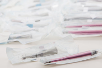 Various sterilized dental tools