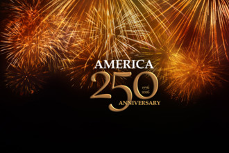 250th anniversary celebration of Declaration of Independence with fireworks