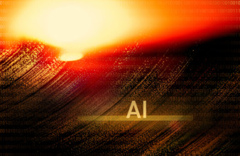 Background image of AI with binary numbers