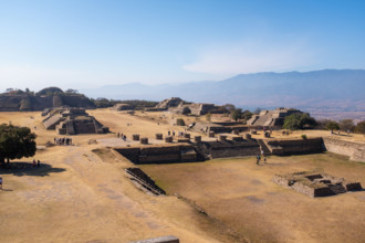 Mexico, Oaxaca, Monte Alban, Pyramid complex at Monte Alban archaeological site