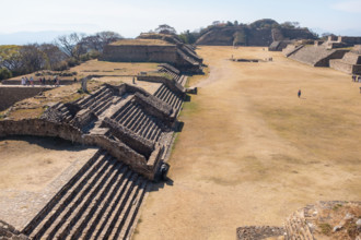 Mexico, Oaxaca, Monte Alban, Pyramid complex at Monte Alban archaeological site