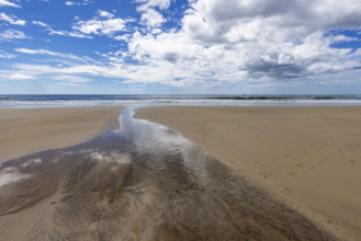 Costa Rica, Guanacaste, Playa Grande, Empty beach at low tide