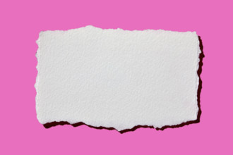 Blank torn paper on pink background