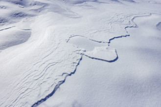 Close-up of textured snow surface