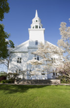 USA, New Jersey, Mendham, Exterior of Presbyterian Church on sunny day