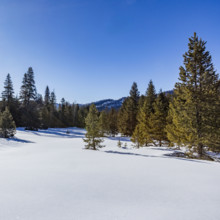 USA, Idaho, Sun Valley, Winter view of Boulder mountains on sunny day