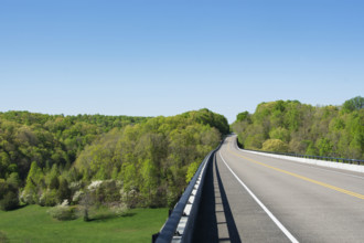Empty Natchez Trace Parkway Bridge. Franklin, Tennessee, USA.