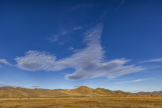 Unusual cloud shapes over open country. Bellevue, Idaho, USA.