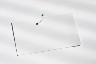 Blank notecard on white background. New York City, New York State, USA.