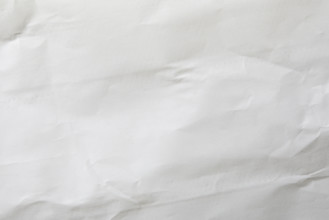 Close-up of blank white wrinkled paper. New York City, New York State, USA.